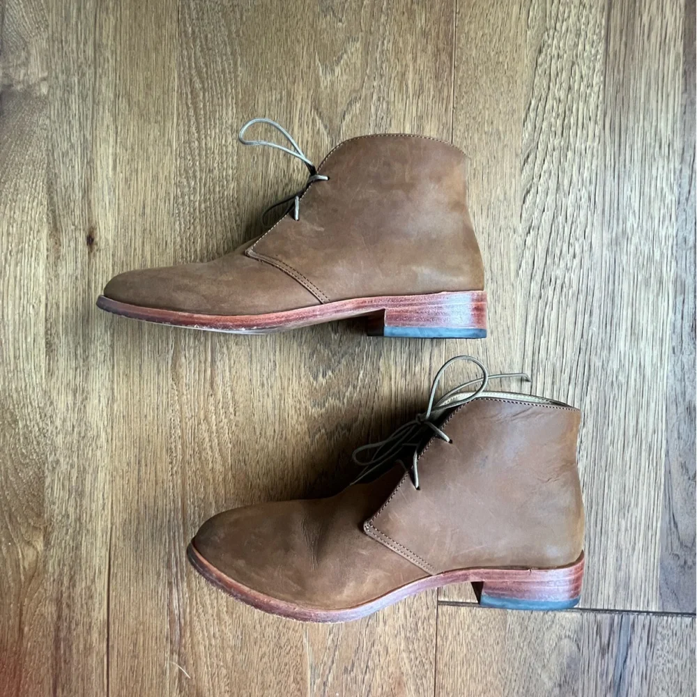 Nisolo Isa Leather Chukka Boot‎ Brown Women’s Sz 7.5 Classic Preppy Academia